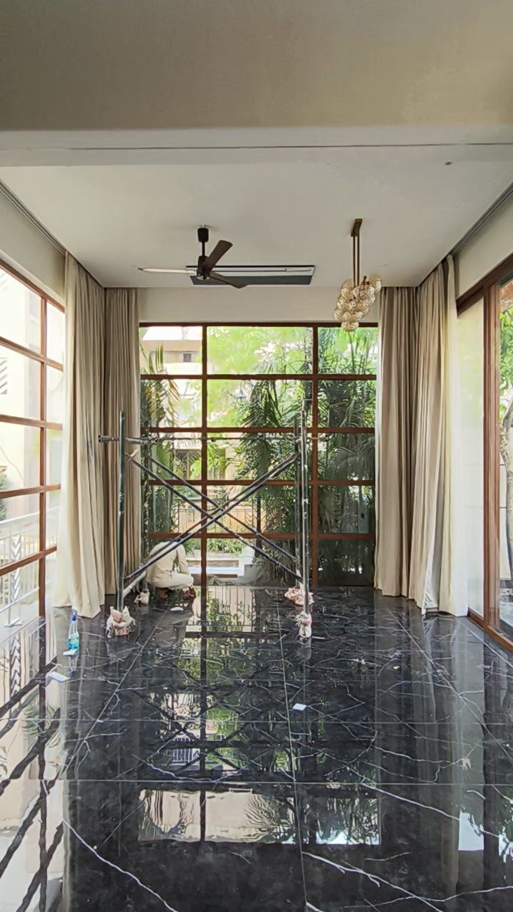 C-corner motorized curtain installation at Ashok Astoria, Nashik